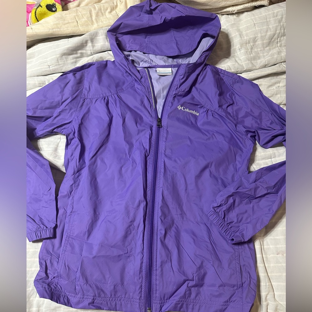 Girls Large purple Columbia windbreaker